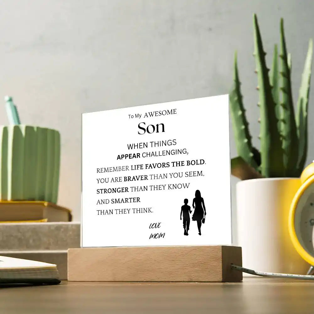Braver Stronger Gift For Son Gift for 708 - Home & Garden > Decor > Decorative Plaques | Gifting2Go