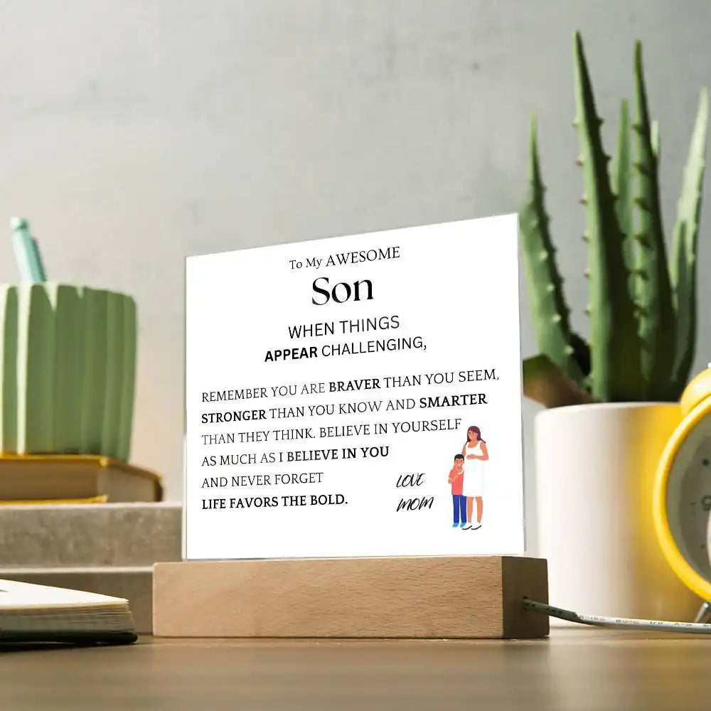 Braver Stronger Gift For Son Gift for 708 - Home & Garden > Decor > Decorative Plaques | Gifting2Go