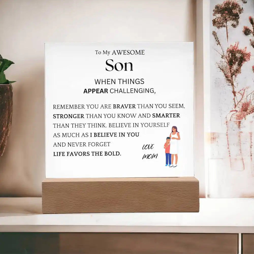 Braver Stronger Gift For Son Gift for 708 - Home & Garden > Decor > Decorative Plaques | Gifting2Go