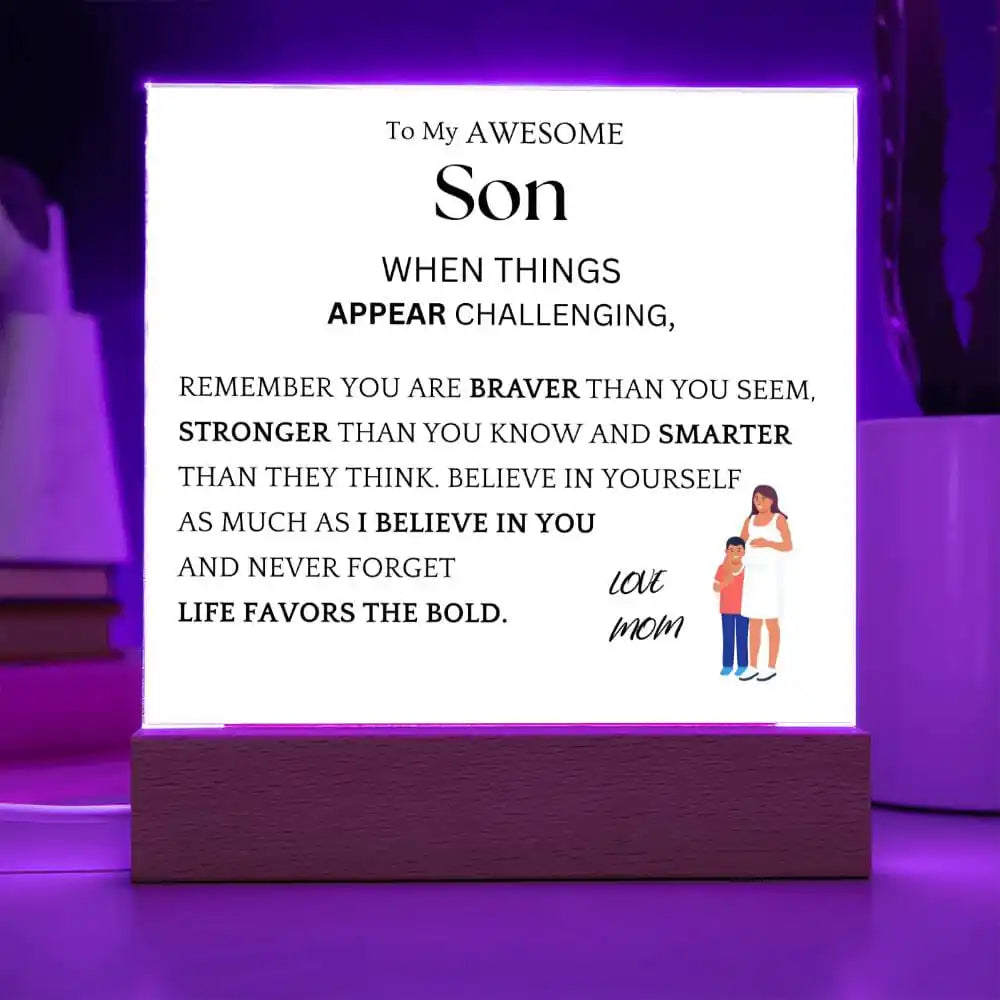 Braver Stronger Gift For Son Gift for 708 - Home & Garden > Decor > Decorative Plaques | Gifting2Go