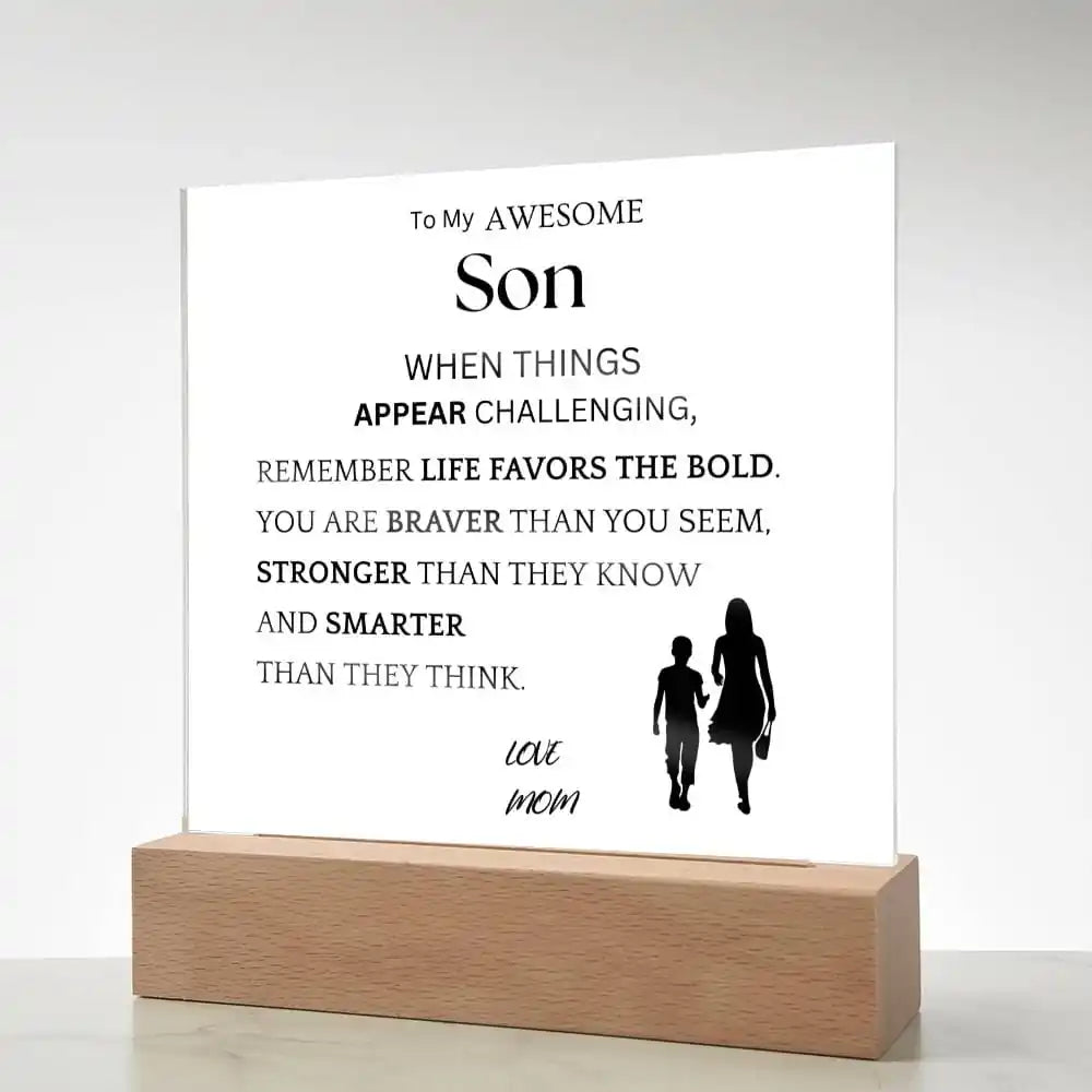 Braver Stronger Gift For Son Gift for 708 - Home & Garden > Decor > Decorative Plaques | Gifting2Go