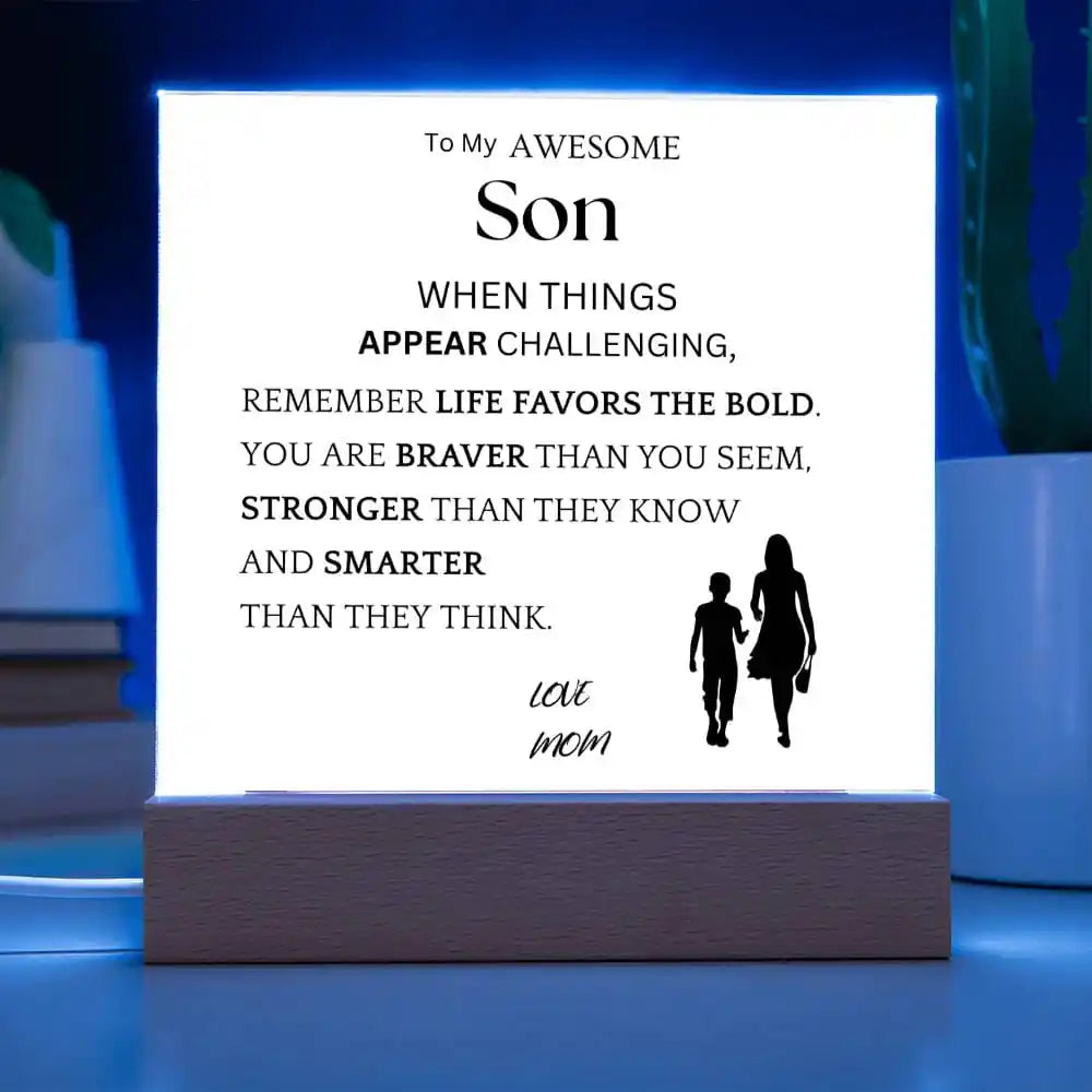 Braver Stronger Gift For Son Gift for 708 - Home & Garden > Decor > Decorative Plaques | Gifting2Go