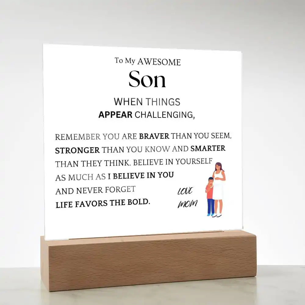 Braver Stronger Gift For Son Gift for 708 - Home & Garden > Decor > Decorative Plaques | Gifting2Go