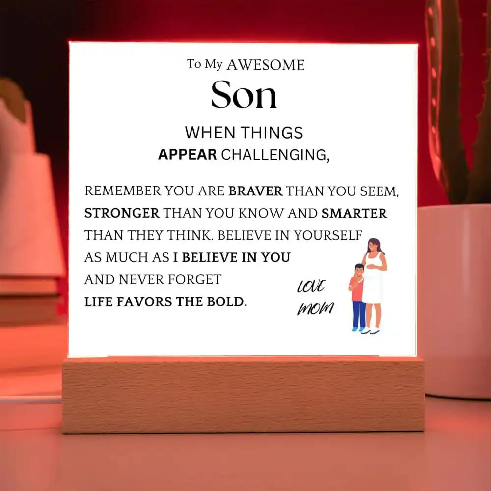 Braver Stronger Gift For Son Gift for 708 - Home & Garden > Decor > Decorative Plaques | Gifting2Go