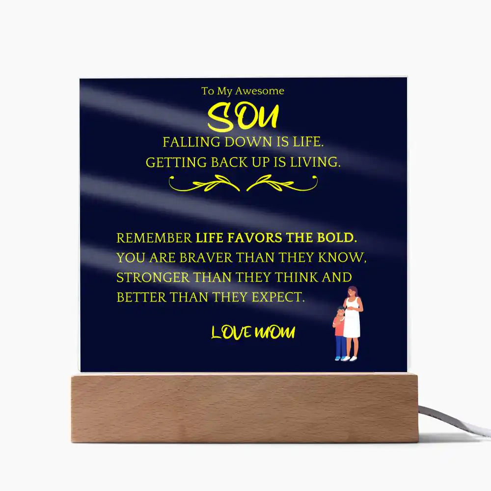 Braver, Stronger Gift For Son Acrylic Plaque Gift for 708 - Home & Garden > Decor > Decorative Plaques | Gifting2Go