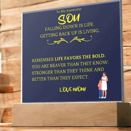 Braver, Stronger Gift For Son Acrylic Plaque Gift for 708 - Home & Garden > Decor > Decorative Plaques | Gifting2Go
