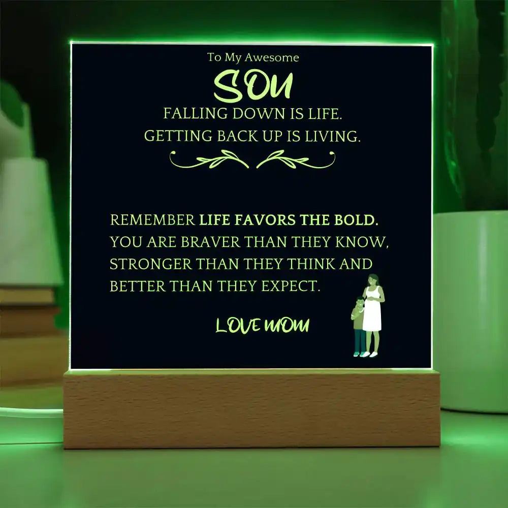 Braver, Stronger Gift For Son Acrylic Plaque Gift for 708 - Home & Garden > Decor > Decorative Plaques | Gifting2Go