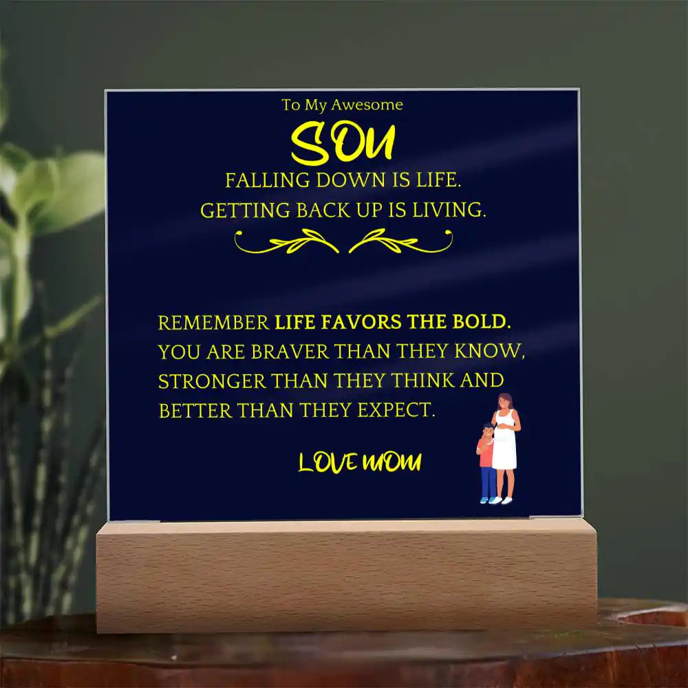 Braver, Stronger Gift For Son Acrylic Plaque Gift for 708 - Home & Garden > Decor > Decorative Plaques | Gifting2Go