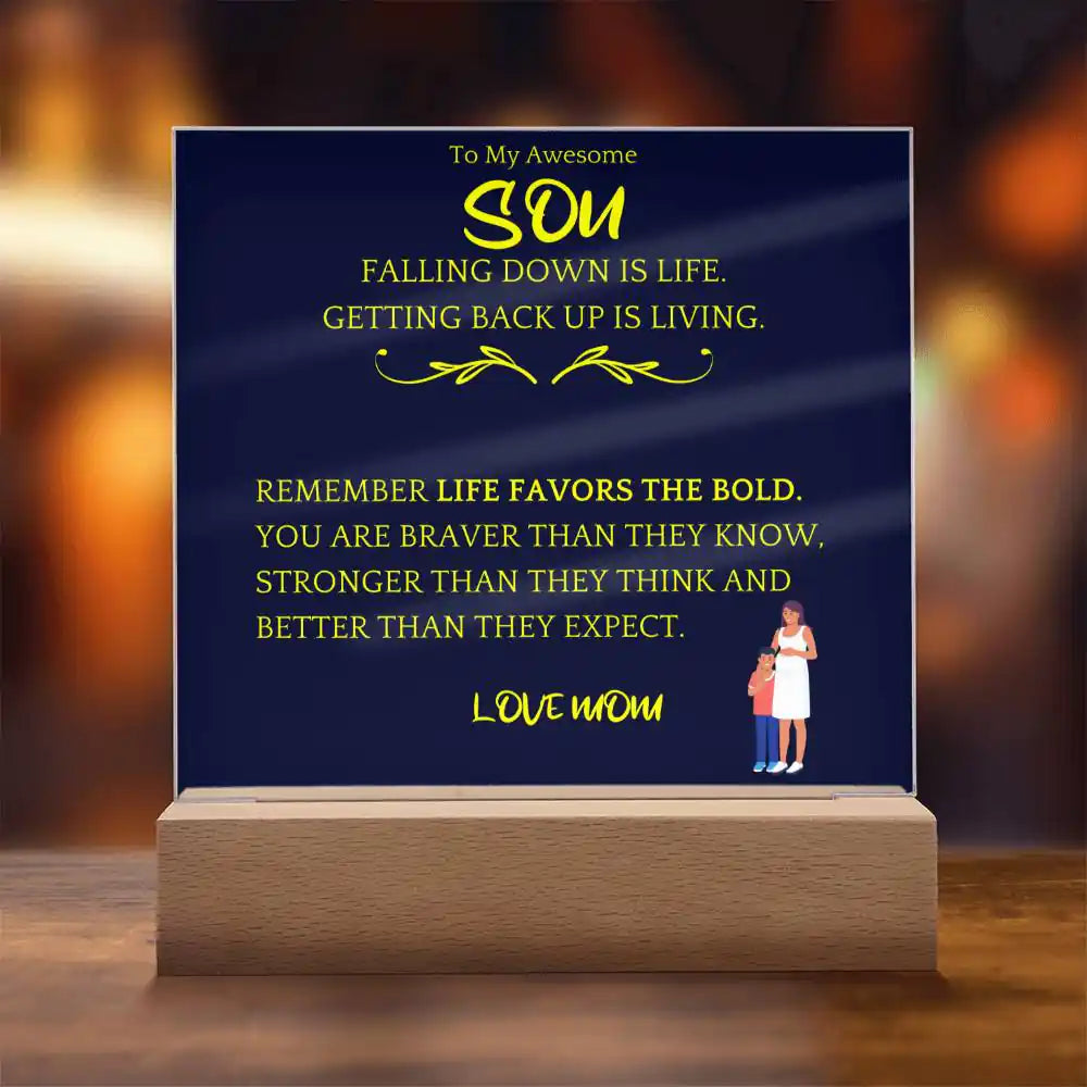Braver, Stronger Gift For Son Acrylic Plaque Gift for 708 - Home & Garden > Decor > Decorative Plaques | Gifting2Go