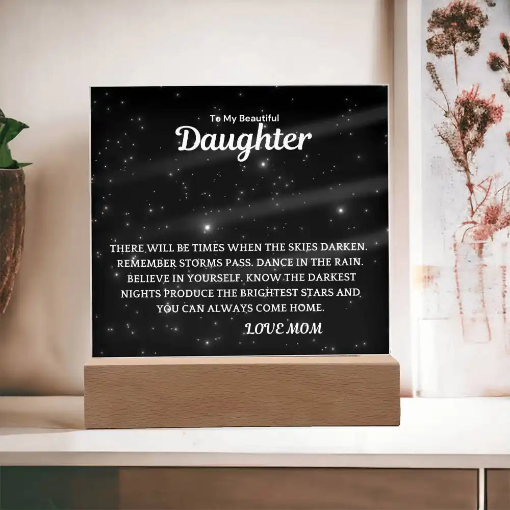 Brightest Stars Acrylic Plaque Gift For Daughter Gift for 708 - Home & Garden > Decor > Decorative Plaques | Gifting2Go