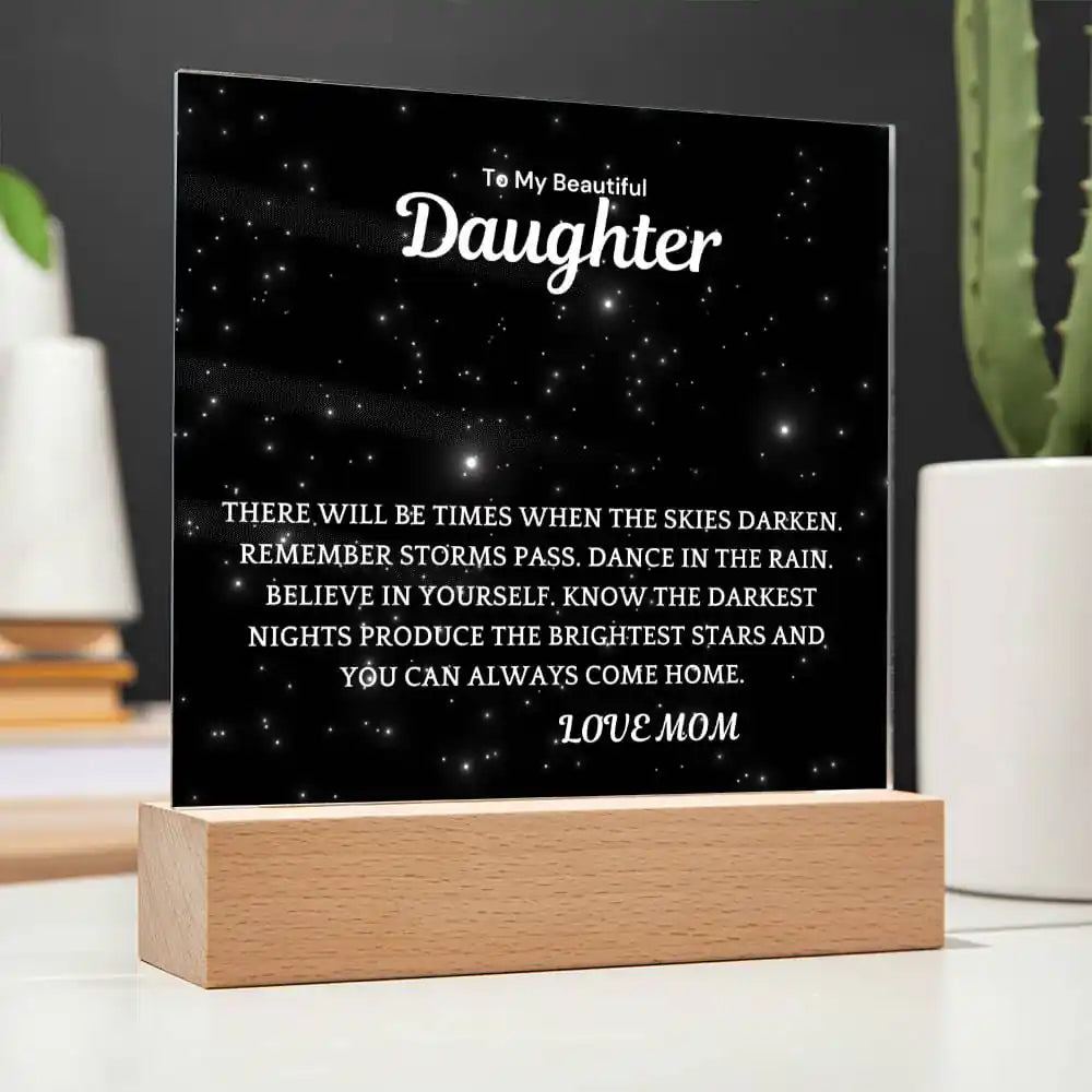 Brightest Stars Acrylic Plaque Gift For Daughter Gift for 708 - Home & Garden > Decor > Decorative Plaques | Gifting2Go