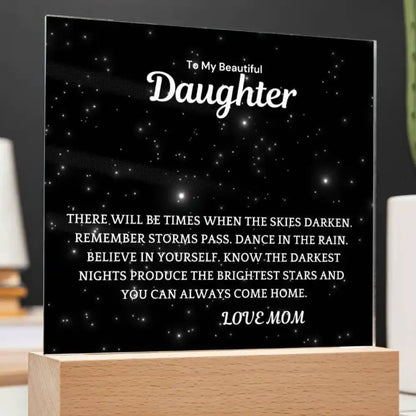 Brightest Stars Acrylic Plaque Gift For Daughter Gift for 708 - Home & Garden > Decor > Decorative Plaques | Gifting2Go