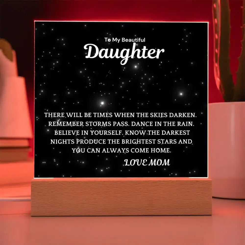 Brightest Stars Acrylic Plaque Gift For Daughter Gift for 708 - Home & Garden > Decor > Decorative Plaques | Gifting2Go