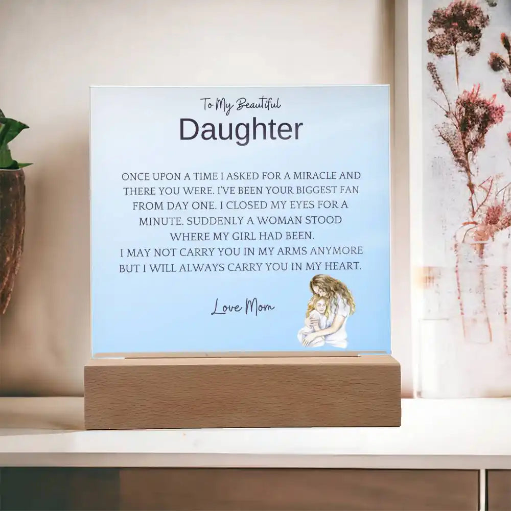 Carry In Arms Acrylic Plaque For Daughter Gift for 708 - Home & Garden > Decor > Decorative Plaques | Gifting2Go