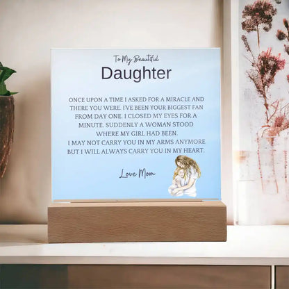 Carry In Arms Acrylic Plaque For Daughter Gift for 708 - Home & Garden > Decor > Decorative Plaques | Gifting2Go