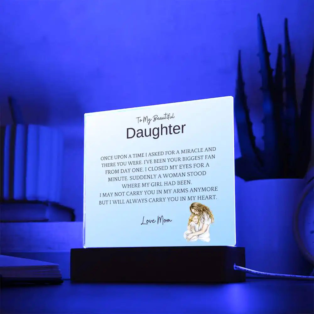 Carry In Arms Acrylic Plaque For Daughter Gift for 708 - Home & Garden > Decor > Decorative Plaques | Gifting2Go