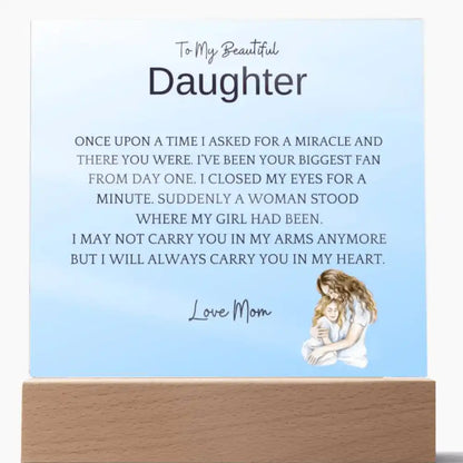 Carry In Arms Acrylic Plaque For Daughter Gift for 708 - Home & Garden > Decor > Decorative Plaques | Gifting2Go