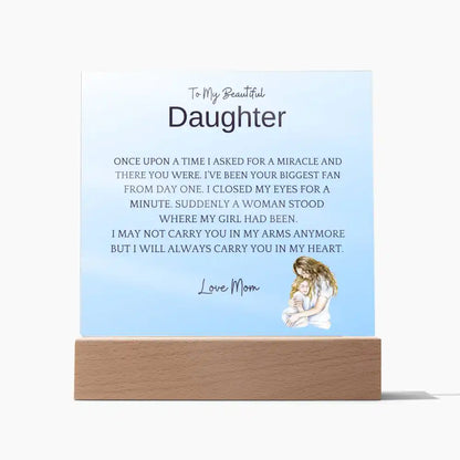 Carry In Arms Acrylic Plaque For Daughter Gift for 708 - Home & Garden > Decor > Decorative Plaques | Gifting2Go
