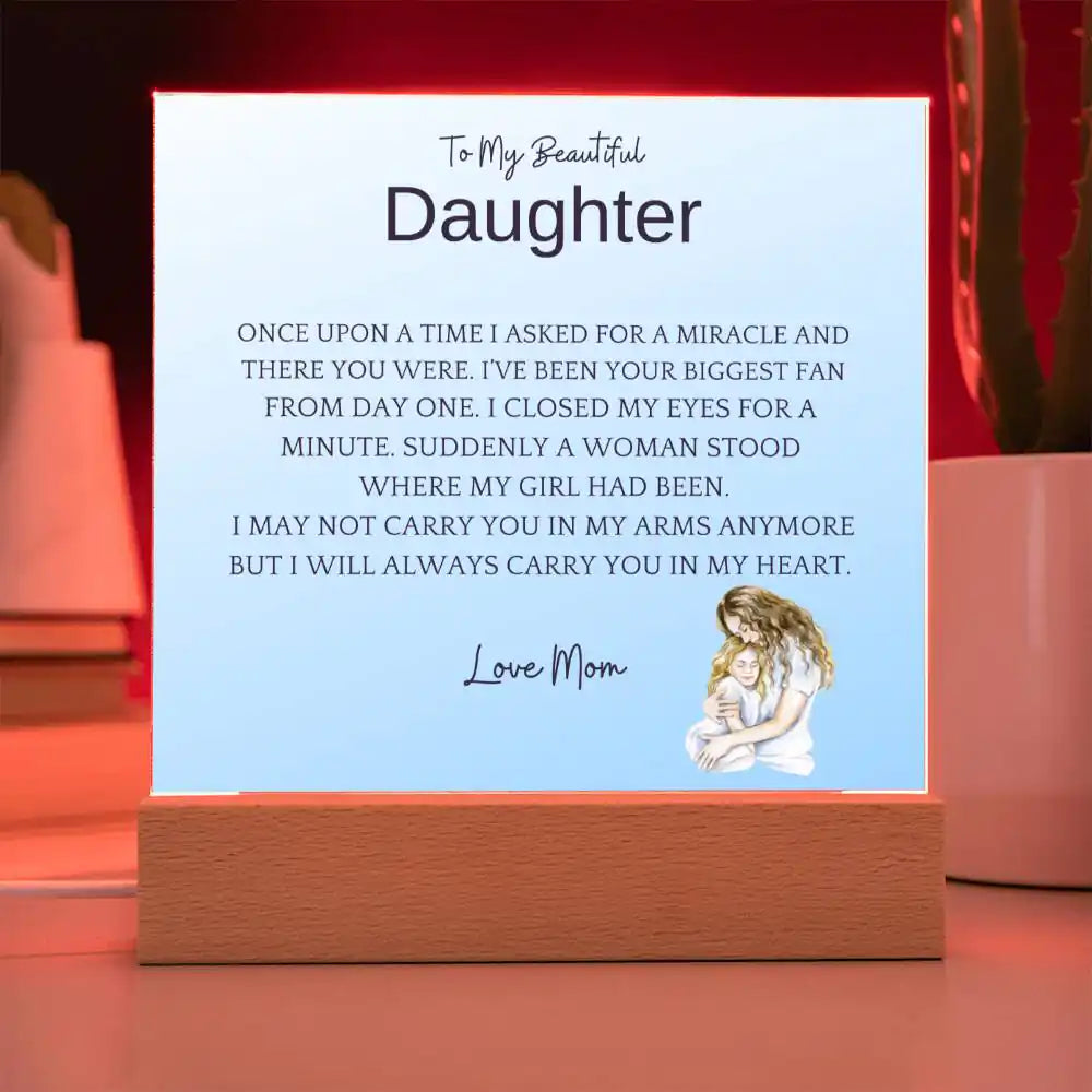 Carry In Arms Acrylic Plaque For Daughter Gift for 708 - Home & Garden > Decor > Decorative Plaques | Gifting2Go