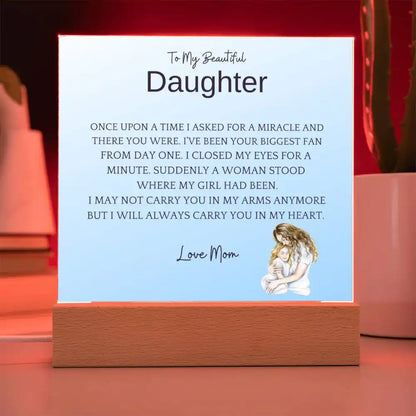 Carry In Arms Acrylic Plaque For Daughter Gift for 708 - Home & Garden > Decor > Decorative Plaques | Gifting2Go