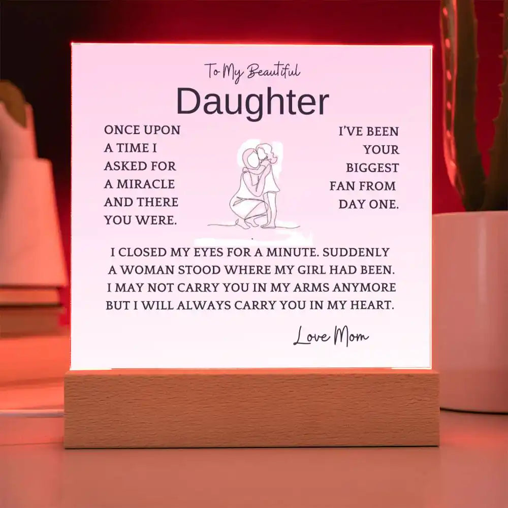 Carry In Heart Acrylic Plaque Gift For Daughter Gift for 708 - Home & Garden > Decor > Decorative Plaques | Gifting2Go