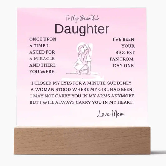 Carry In Heart Acrylic Plaque Gift For Daughter Gift for 708 - Home & Garden > Decor > Decorative Plaques | Gifting2Go