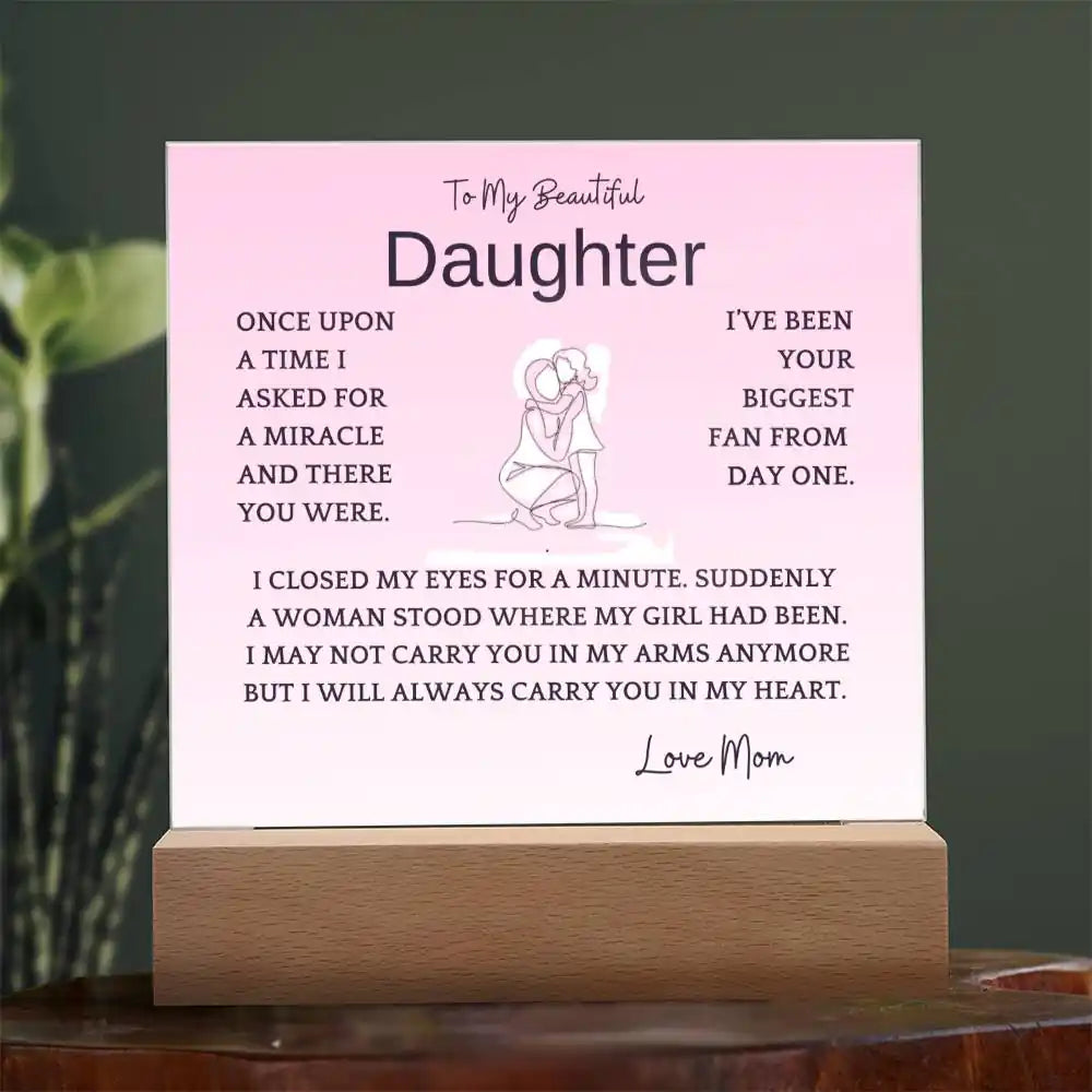 Carry In Heart Acrylic Plaque Gift For Daughter Gift for 708 - Home & Garden > Decor > Decorative Plaques | Gifting2Go