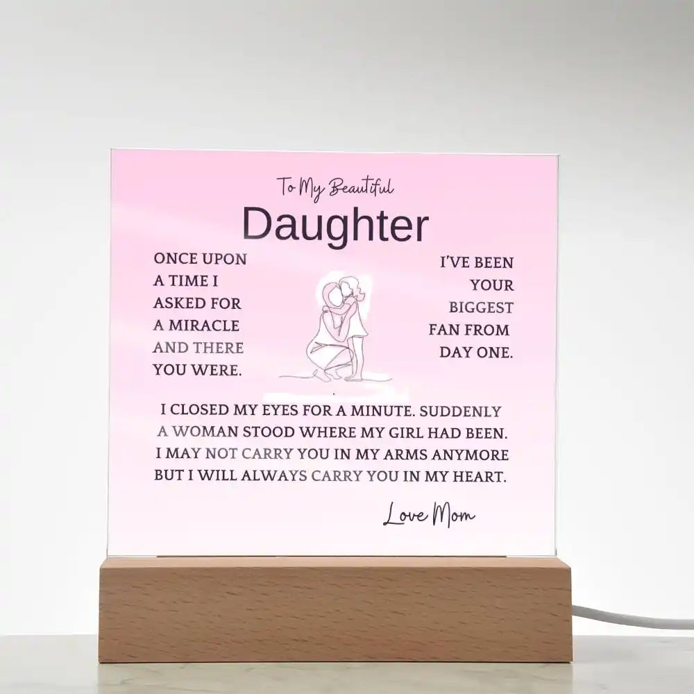 Carry In Heart Acrylic Plaque Gift For Daughter Gift for 708 - Home & Garden > Decor > Decorative Plaques | Gifting2Go