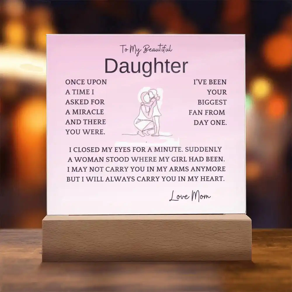 Carry In Heart Acrylic Plaque Gift For Daughter Gift for 708 - Home & Garden > Decor > Decorative Plaques | Gifting2Go