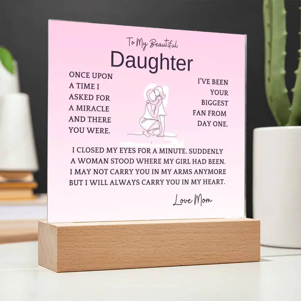 Carry In Heart Acrylic Plaque Gift For Daughter Gift for 708 - Home & Garden > Decor > Decorative Plaques | Gifting2Go