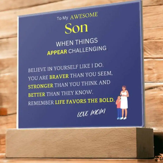 Challenging Appearances Gift For Son Acrylic Plaque Gift for 708 - Home & Garden > Decor > Decorative Plaques | Gifting2Go