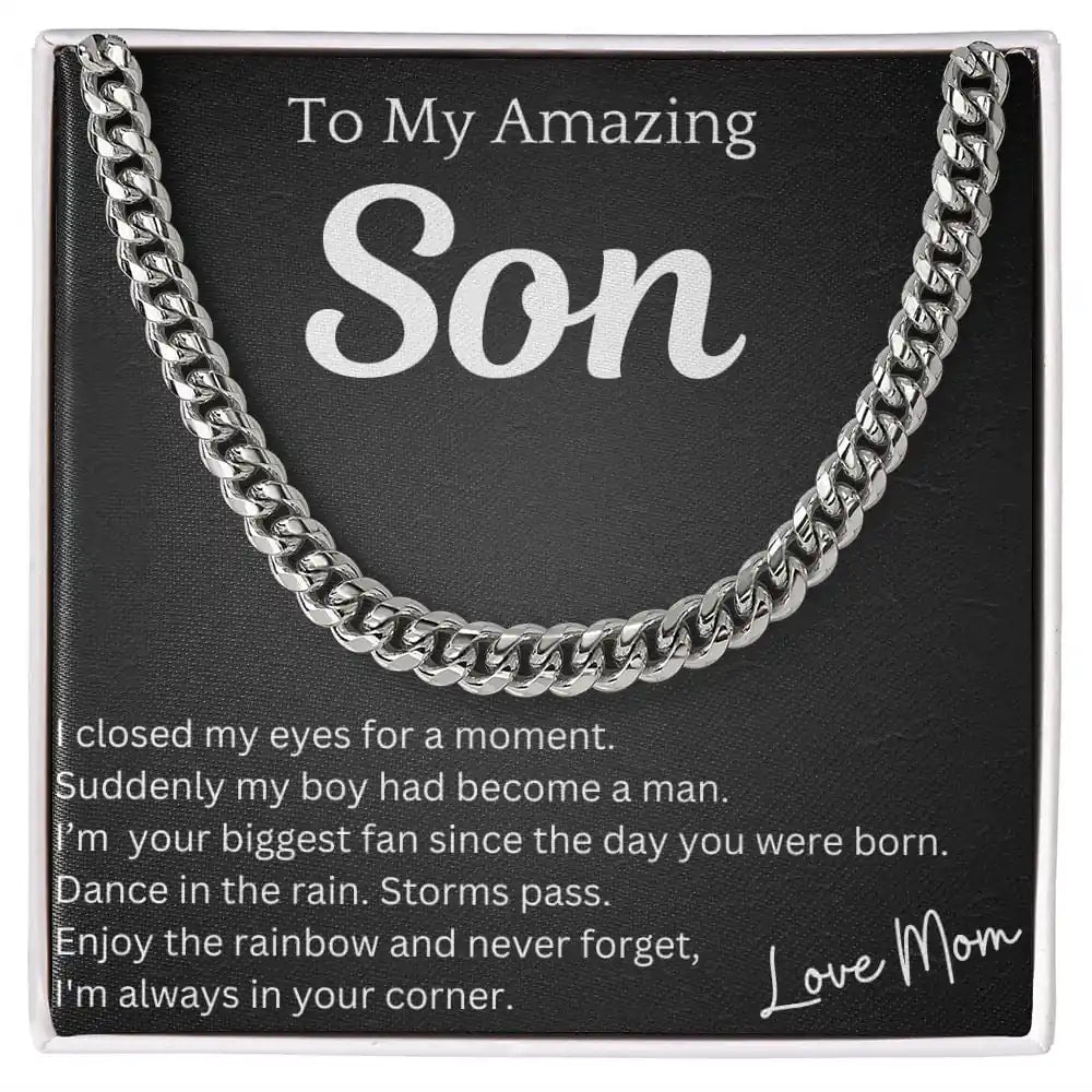 Closed My Eyes Chain Necklace Gift For Son Birthday Christmas Graduation Present For Men Gift for Jewelry | Gifting2Go
