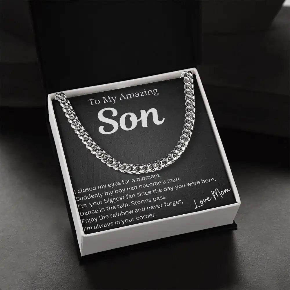 Closed My Eyes Chain Necklace Gift For Son Birthday Christmas Graduation Present For Men Gift for Jewelry | Gifting2Go