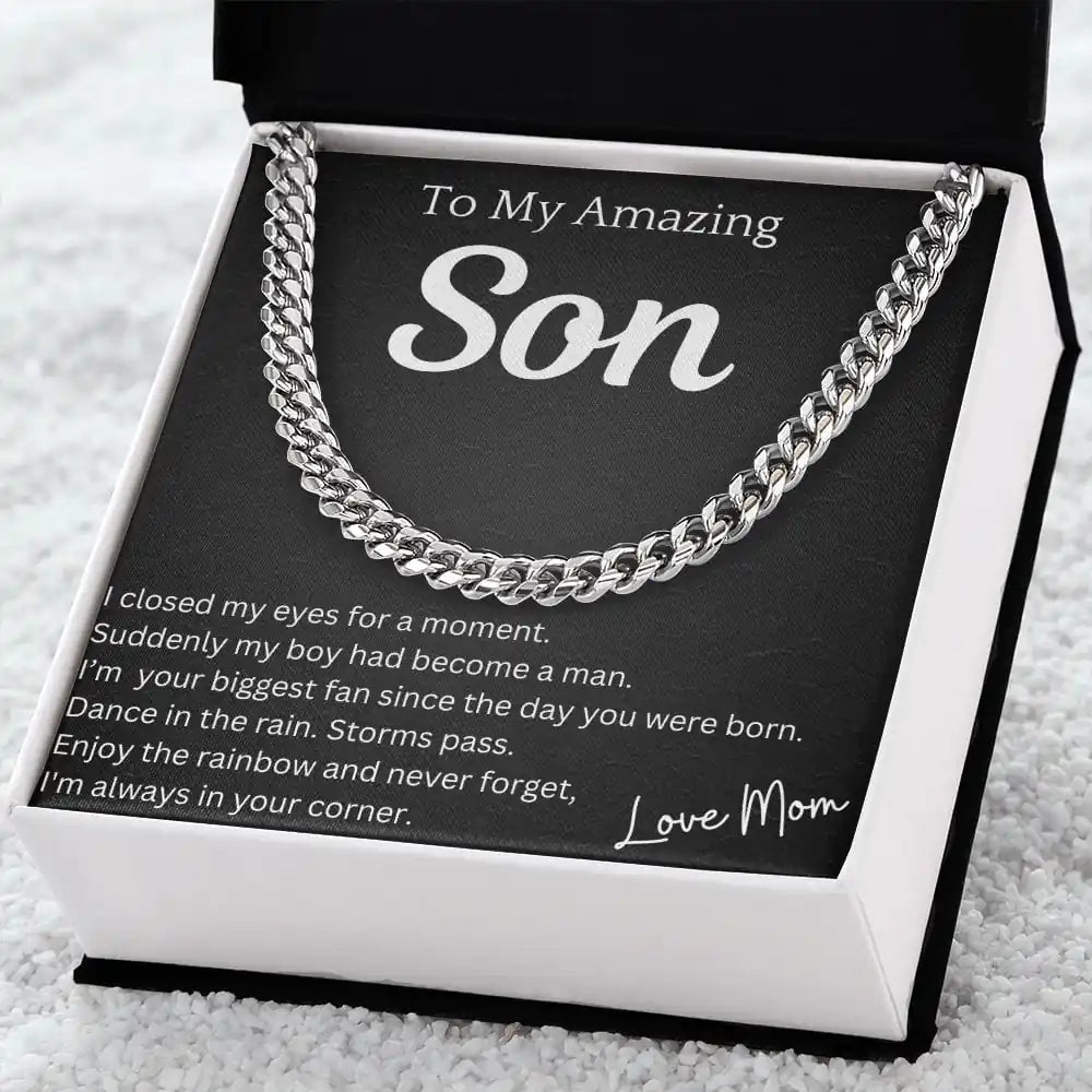 Closed My Eyes Chain Necklace Gift For Son Birthday Christmas Graduation Present For Men Gift for Jewelry | Gifting2Go