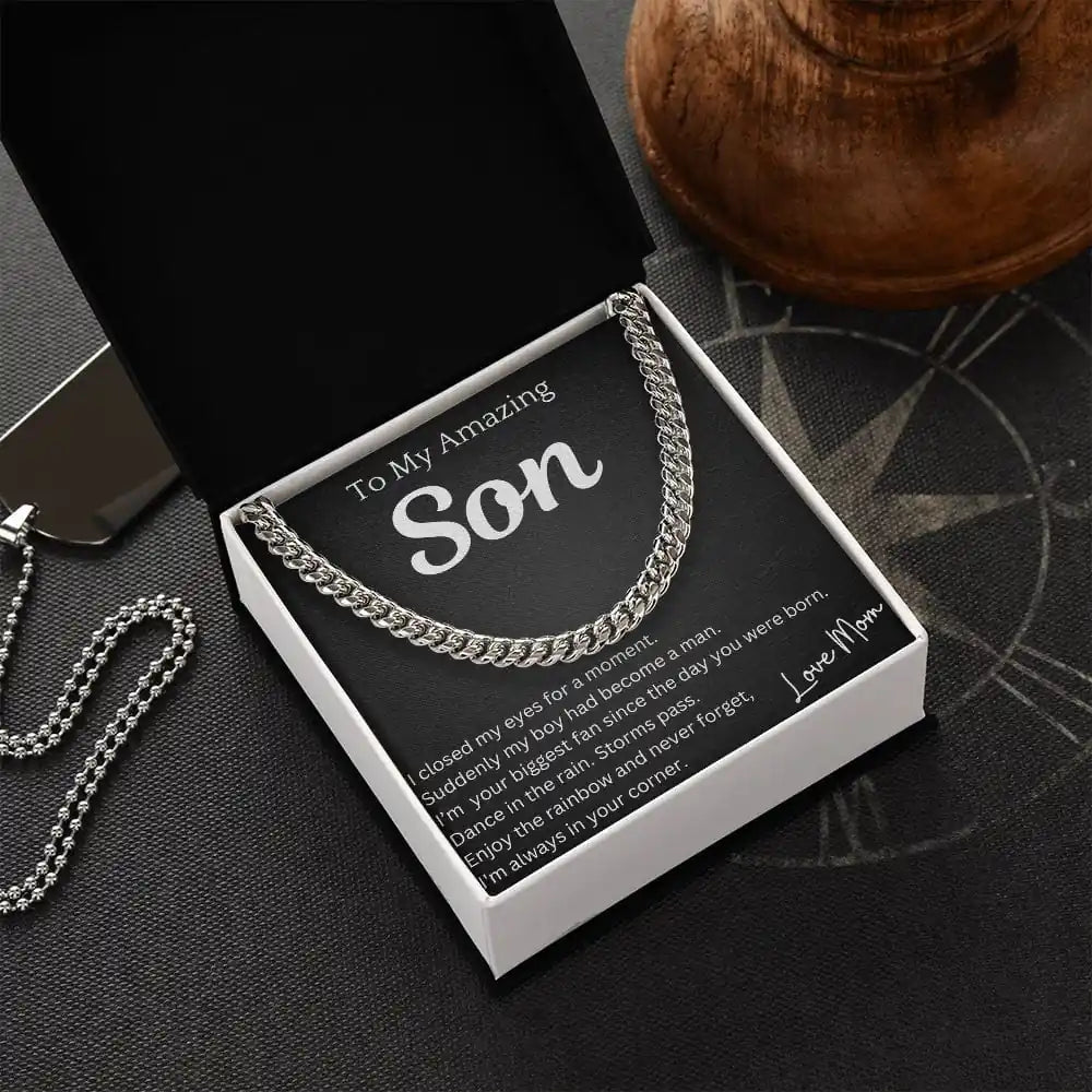 Closed My Eyes Chain Necklace Gift For Son Birthday Christmas Graduation Present For Men Gift for Jewelry | Gifting2Go