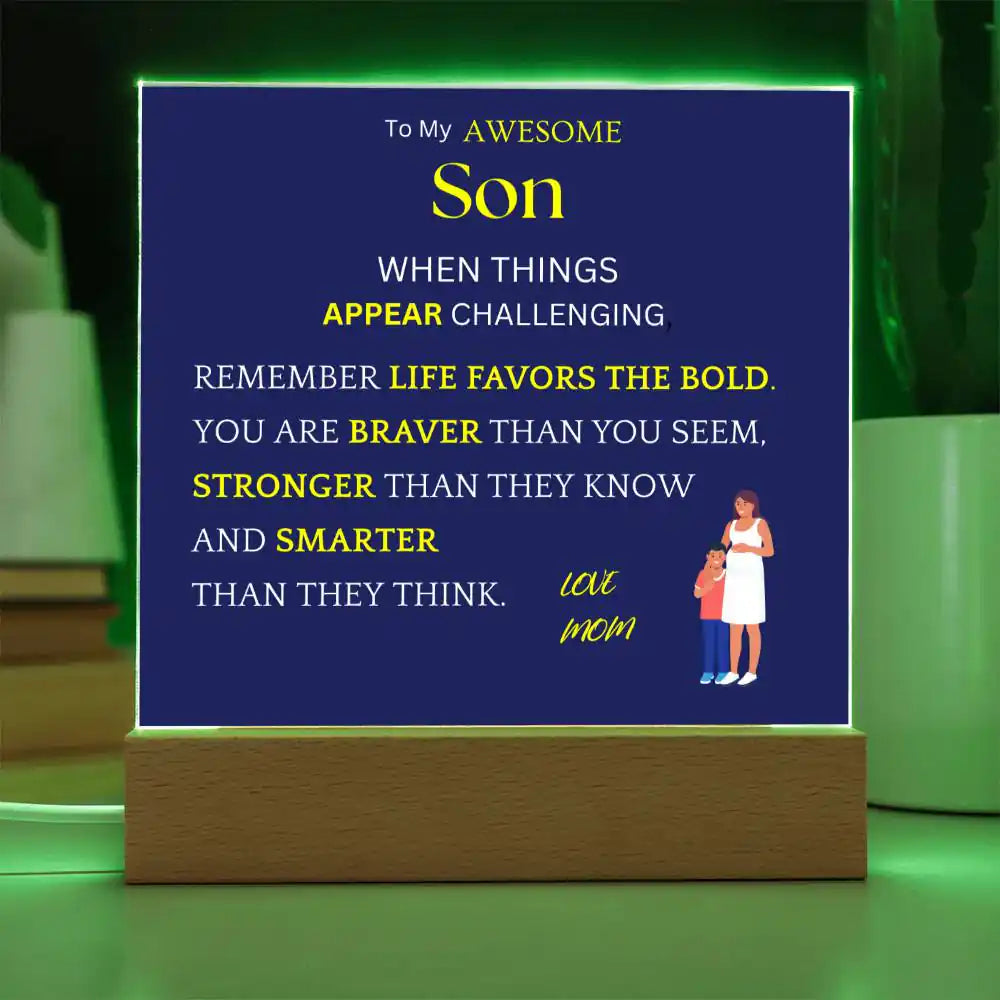 Favors The Bold Gift For Son Gift for 708 - Home & Garden > Decor > Decorative Plaques | Gifting2Go