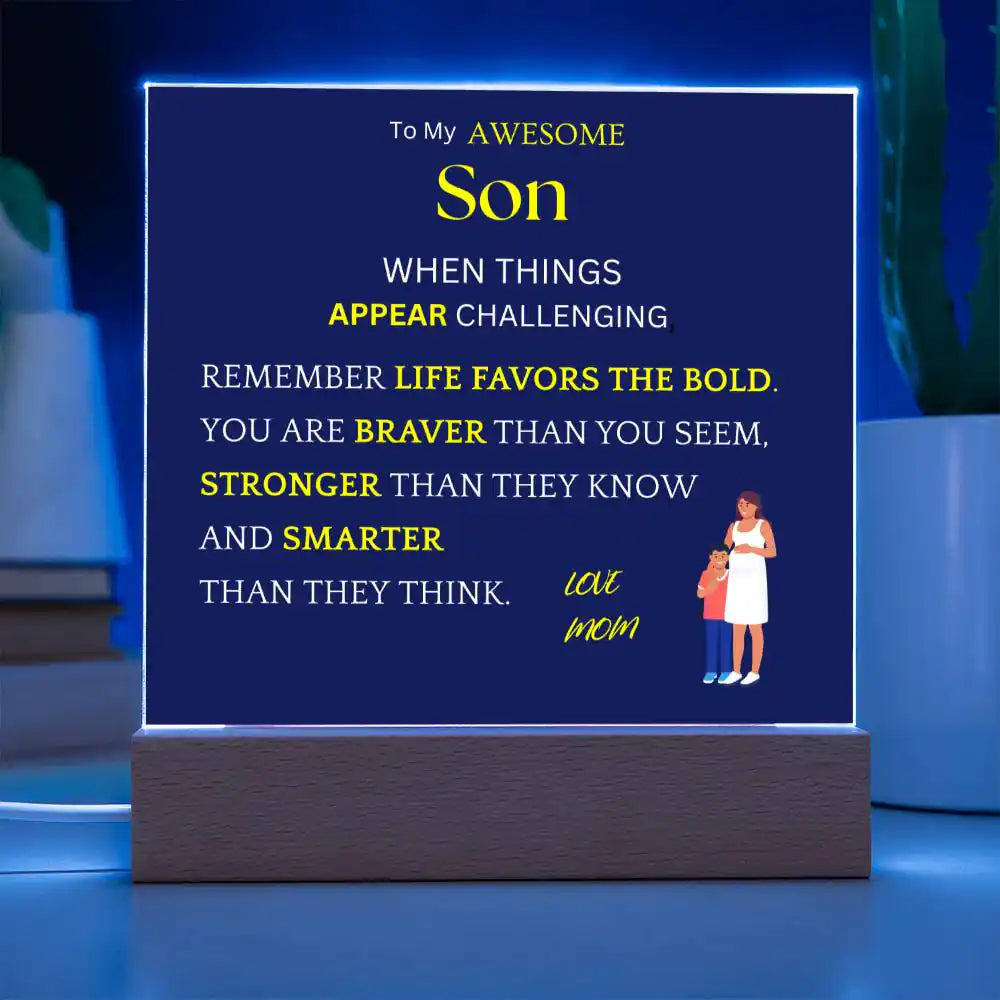 Favors The Bold Gift For Son Gift for 708 - Home & Garden > Decor > Decorative Plaques | Gifting2Go