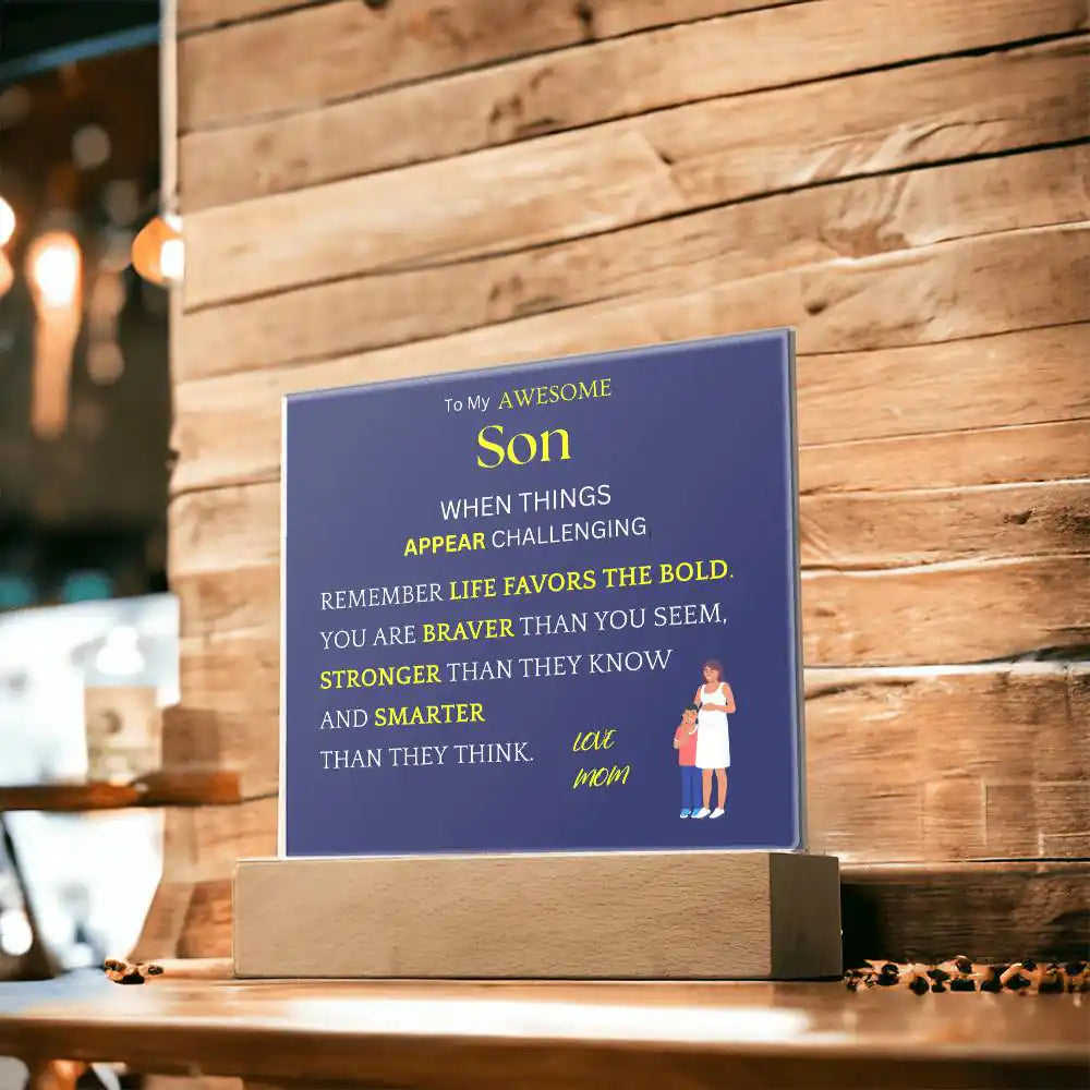 Favors The Bold Gift For Son Gift for 708 - Home & Garden > Decor > Decorative Plaques | Gifting2Go