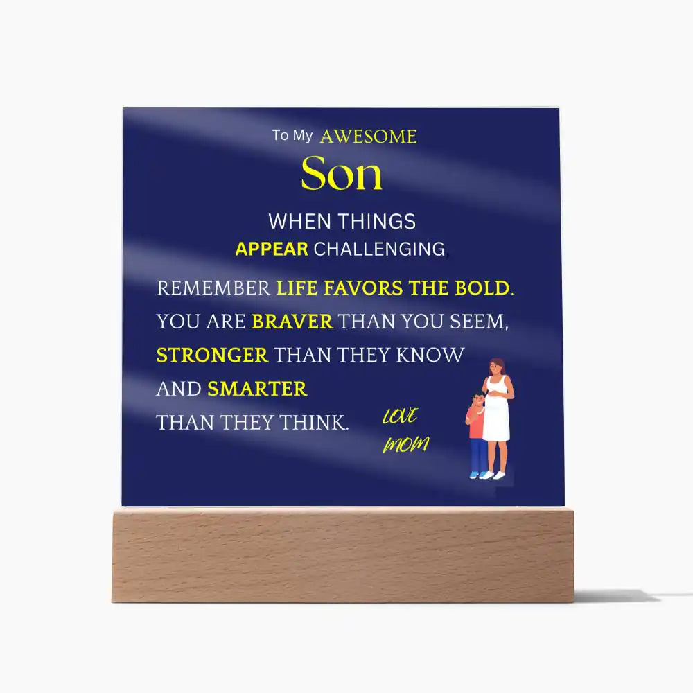 Favors The Bold Gift For Son Gift for 708 - Home & Garden > Decor > Decorative Plaques | Gifting2Go