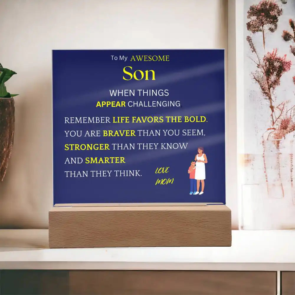 Favors The Bold Gift For Son Gift for 708 - Home & Garden > Decor > Decorative Plaques | Gifting2Go