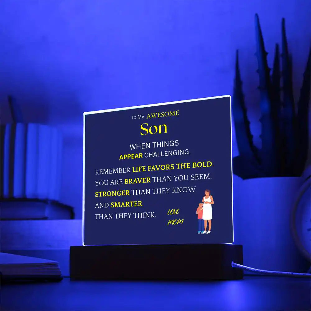 Favors The Bold Gift For Son Gift for 708 - Home & Garden > Decor > Decorative Plaques | Gifting2Go