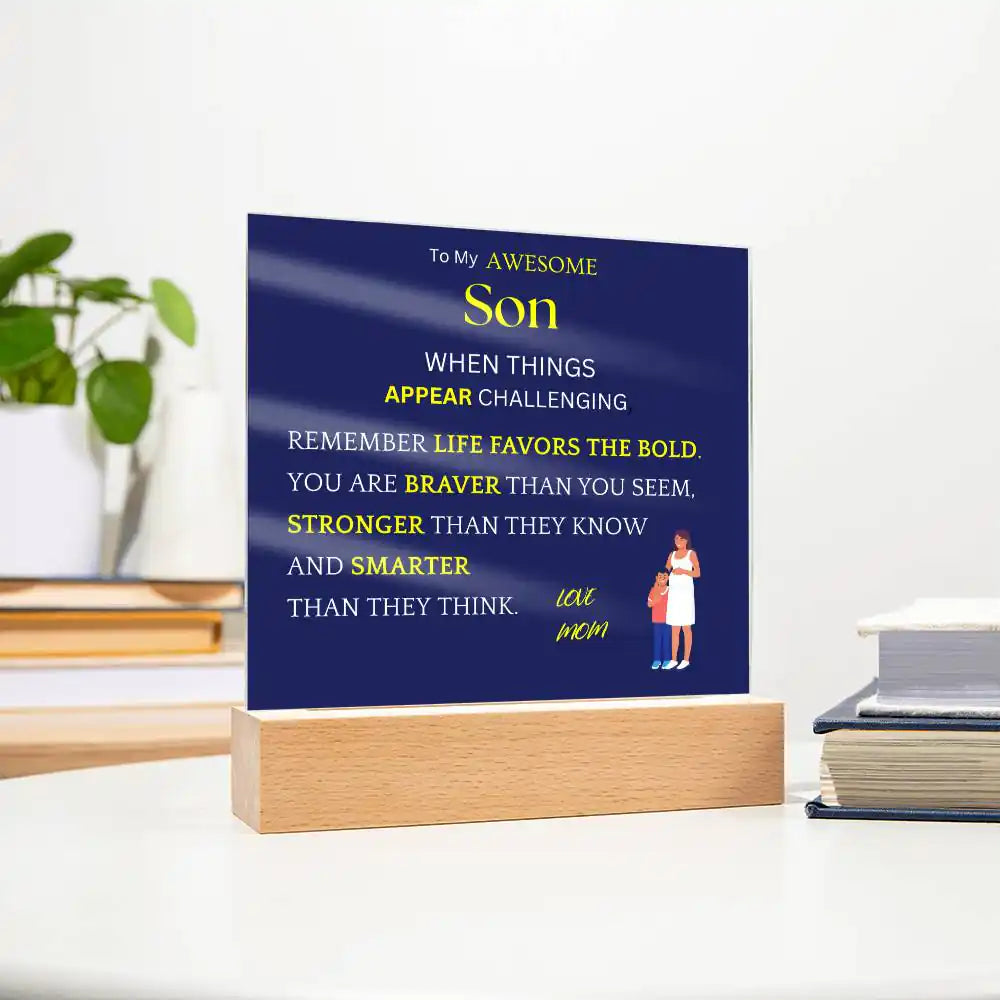 Favors The Bold Gift For Son Gift for 708 - Home & Garden > Decor > Decorative Plaques | Gifting2Go