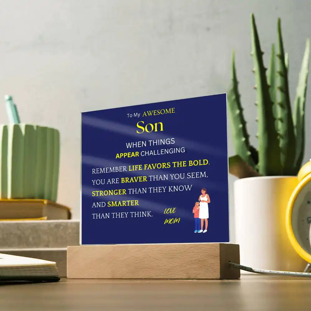Favors The Bold Gift For Son Gift for 708 - Home & Garden > Decor > Decorative Plaques | Gifting2Go