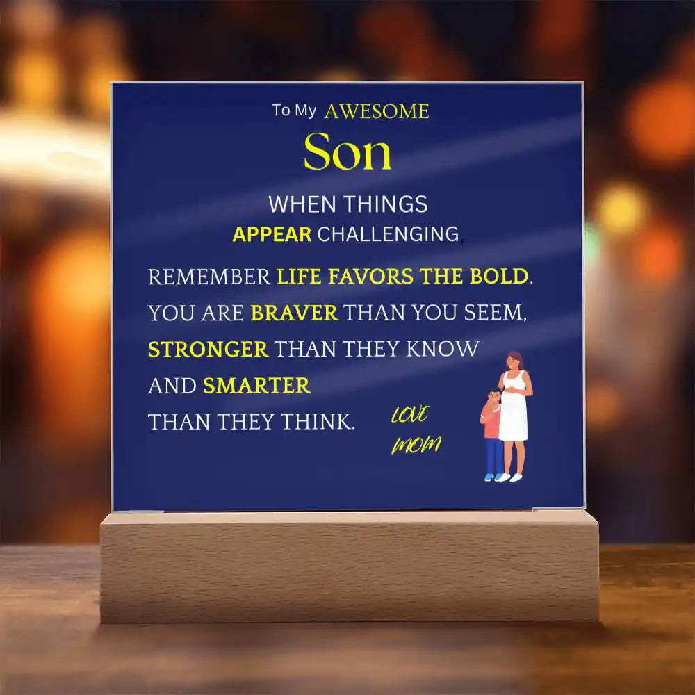 Favors The Bold Gift For Son Gift for 708 - Home & Garden > Decor > Decorative Plaques | Gifting2Go