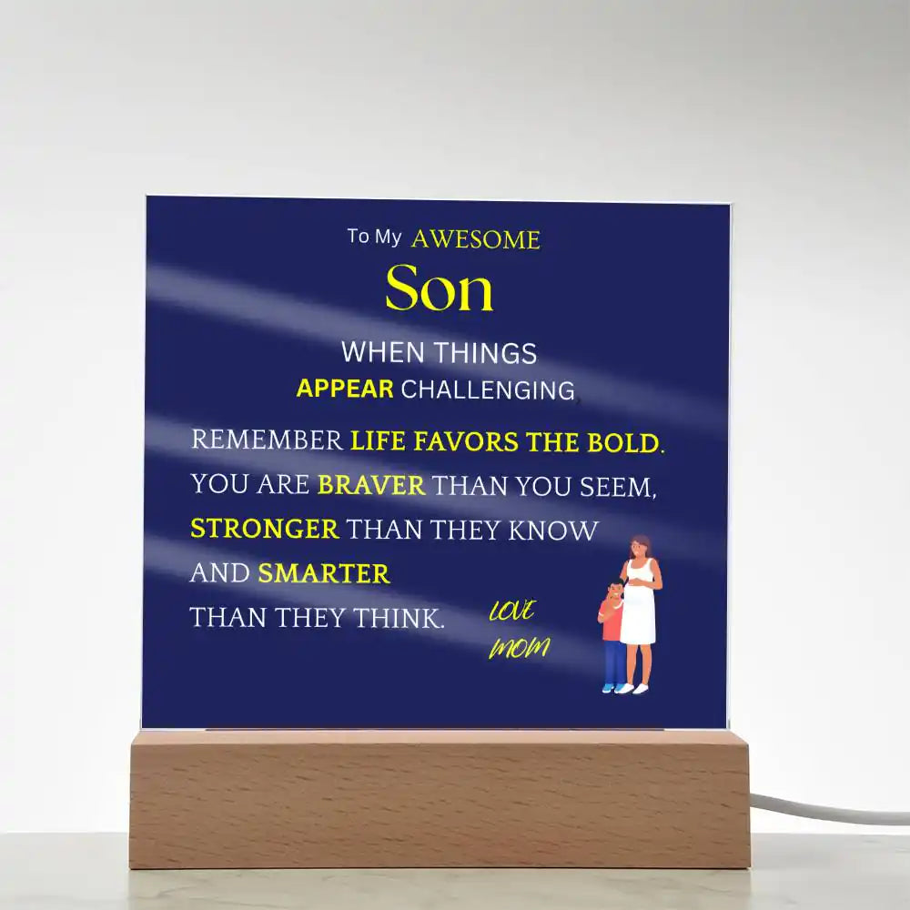 Favors The Bold Gift For Son Gift for 708 - Home & Garden > Decor > Decorative Plaques | Gifting2Go