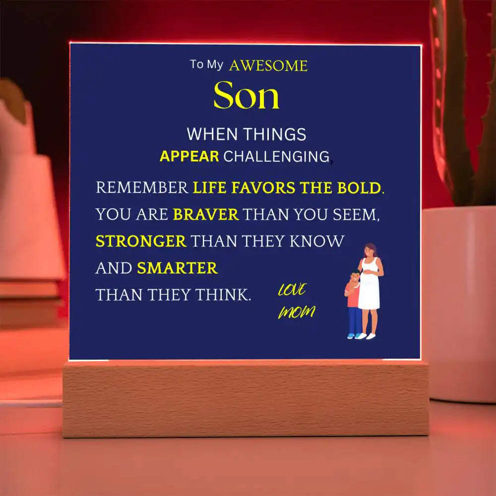 Favors The Bold Gift For Son Gift for 708 - Home & Garden > Decor > Decorative Plaques | Gifting2Go
