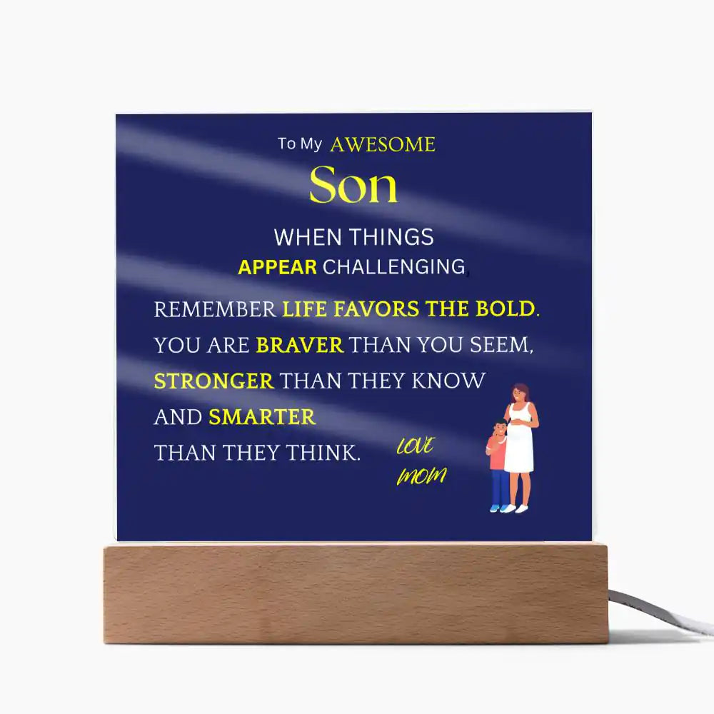 Favors The Bold Gift For Son Gift for 708 - Home & Garden > Decor > Decorative Plaques | Gifting2Go