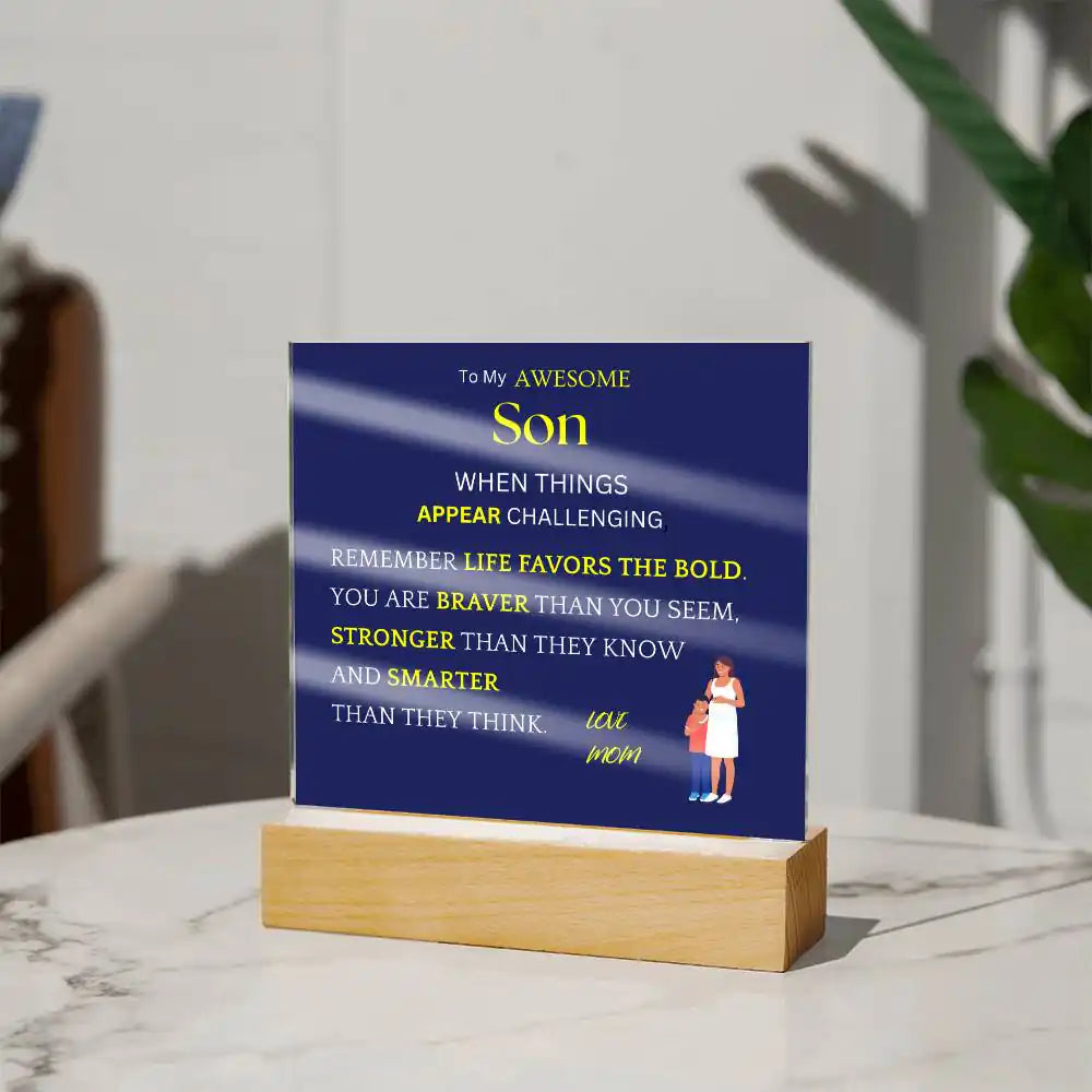 Favors The Bold Gift For Son Gift for 708 - Home & Garden > Decor > Decorative Plaques | Gifting2Go