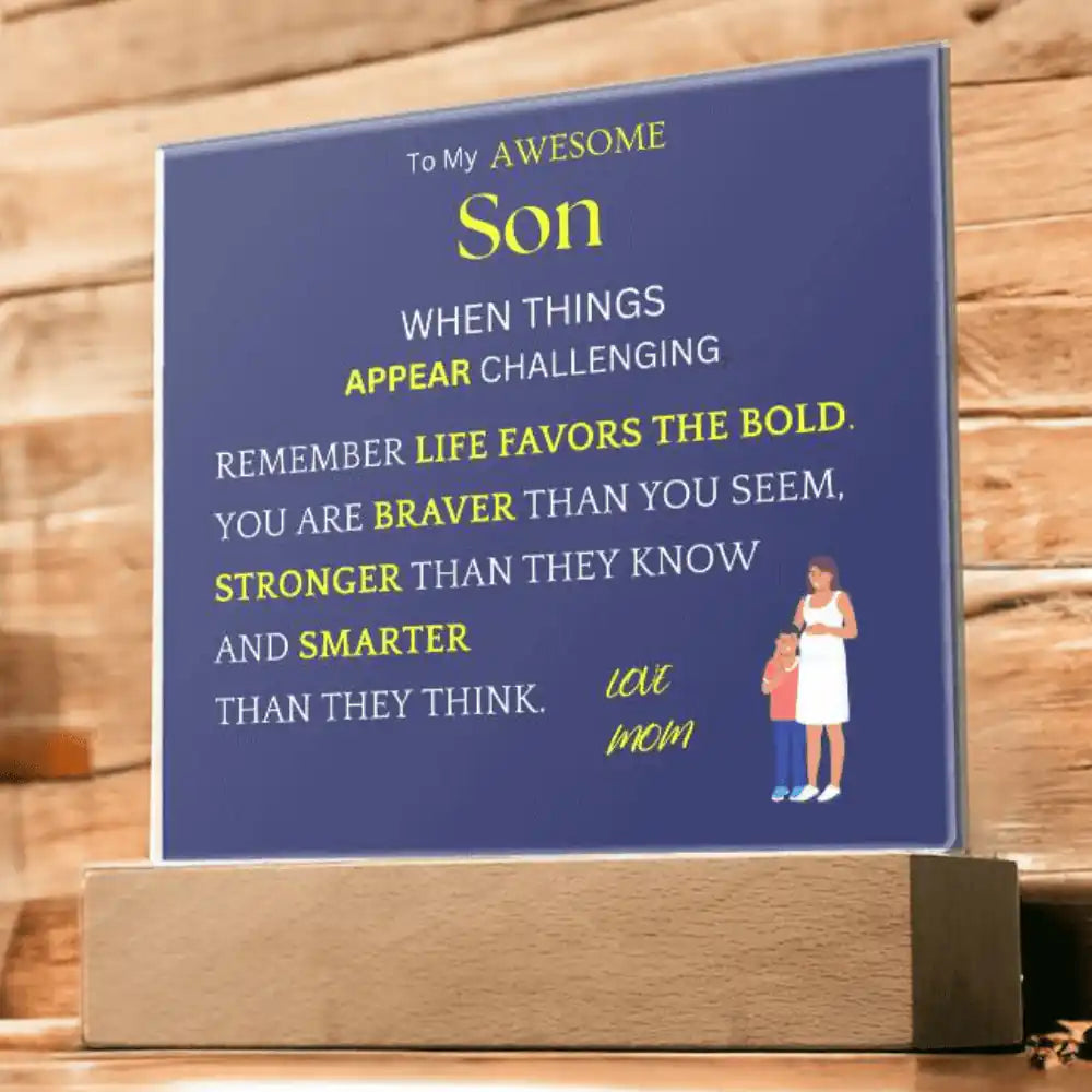 Favors The Bold Gift For Son Gift for 708 - Home & Garden > Decor > Decorative Plaques | Gifting2Go