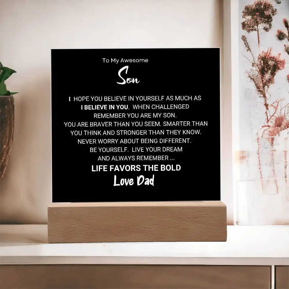 Favors The Bold Son Gift Gift for 708 - Home & Garden > Decor > Decorative Plaques | Gifting2Go